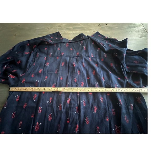 Nautica Navy Seas Red Sails Longsleeve Button Down Shirt Womens Size‎ M - NWT - Picture 5 of 8